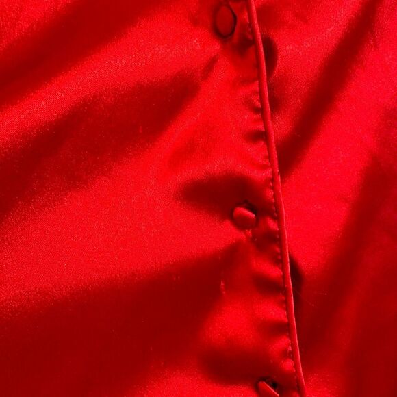 INC International Concepts Lipstick Red Satin Silky Pajama Set XL - Picture 4 of 9